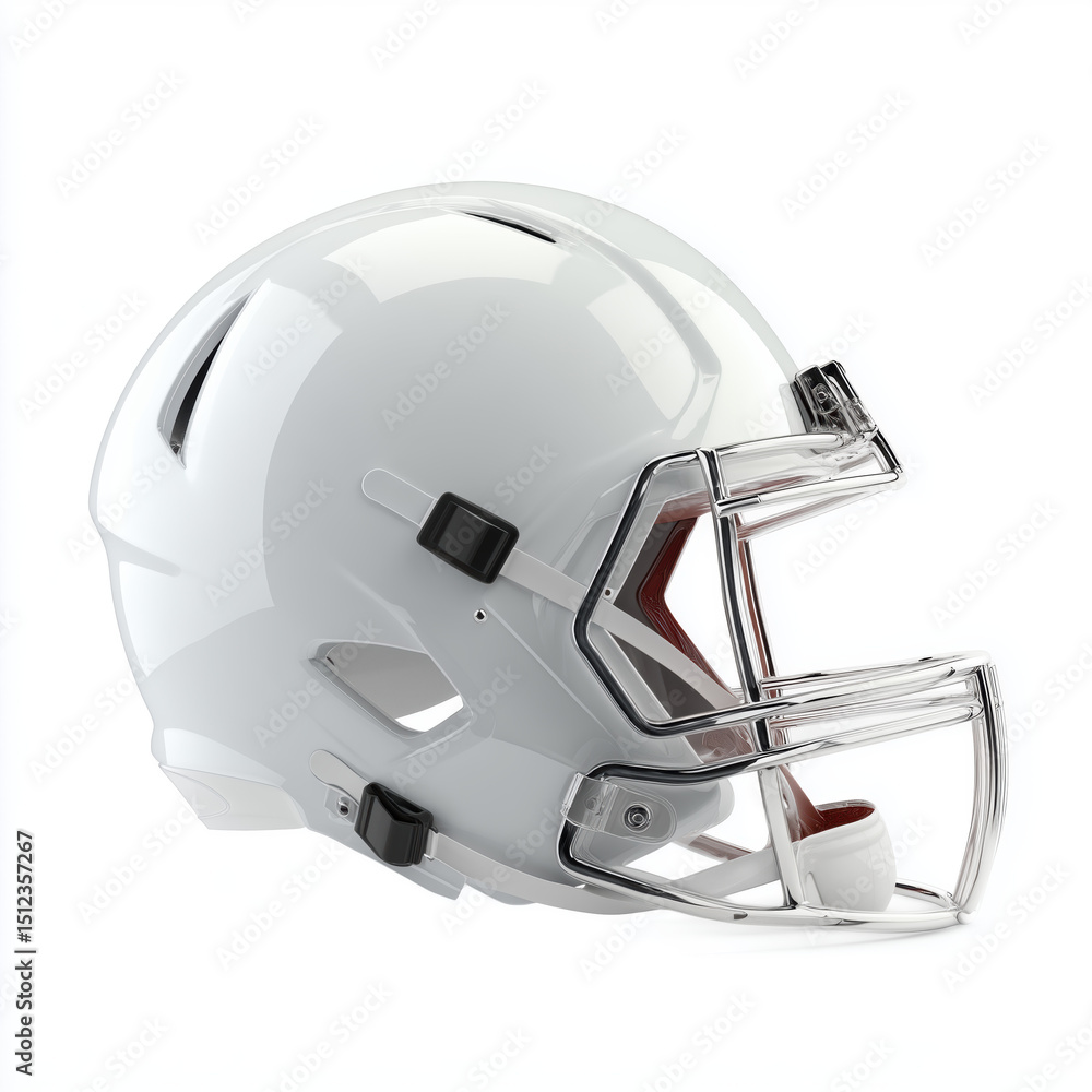 Fototapeta premium High-Quality White Football Helmet , PNG isolated cut out image