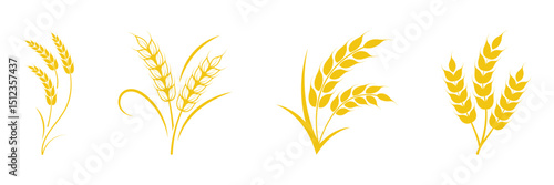 Cereal icon set, wheat ears icon vector, wheat symbol, vector illustration, eps 10