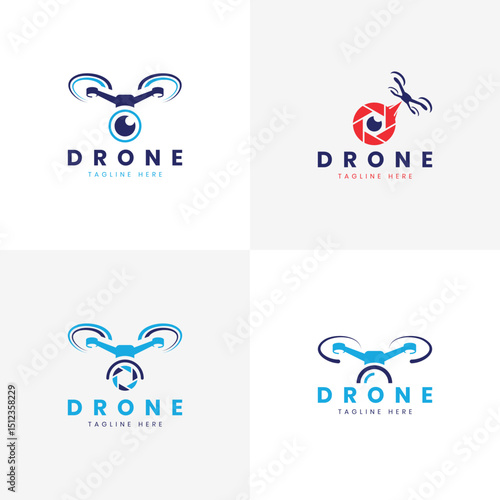 Drone logo design creative bundle collection modern minimal concept