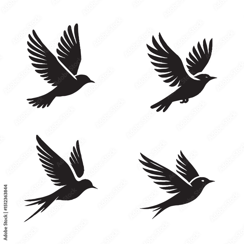 Obraz premium Graceful Flying Bird Silhouette – Freedom, Motion & Natural Beauty