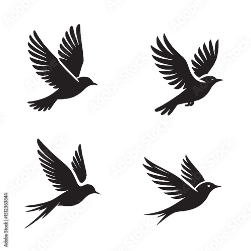 Graceful Flying Bird Silhouette – Freedom, Motion & Natural Beauty