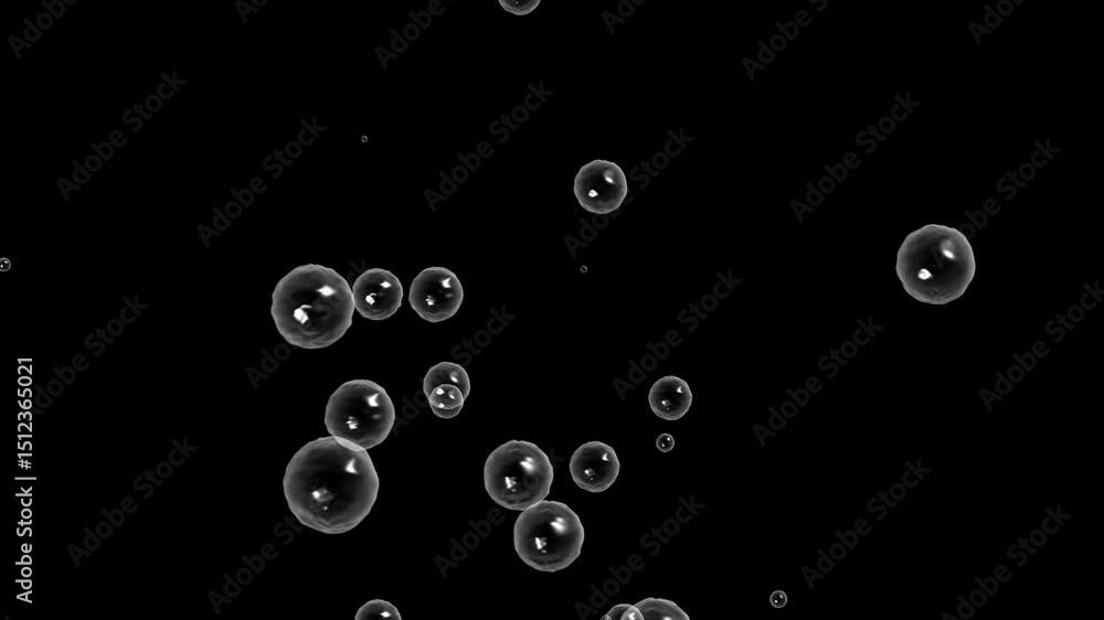 soap bubbles on black background motion graphic effects. soap bubbles on black background motion graphic effects.