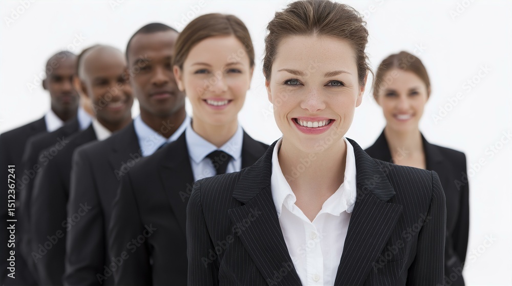 Confident Diverse Business Team in Professional Suits Smiling White Background Corporate Success Leadership Teamwork Confident Diverse Business Team in Professional Suits Smiling White Background Corporate Success Leadership Teamwork