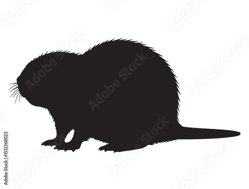 Beaver Silhouette White Background