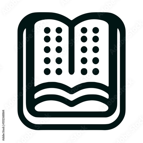 Open braille book vector icon on transparent background for accessibility and education concept 