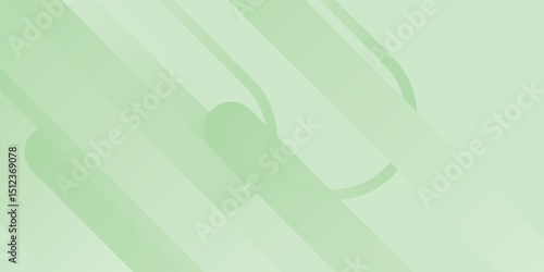 White abstract wide banner background with green geometric shapes. Minimal geometric. Modern futuristic concept. Suit for cover, header, business modern