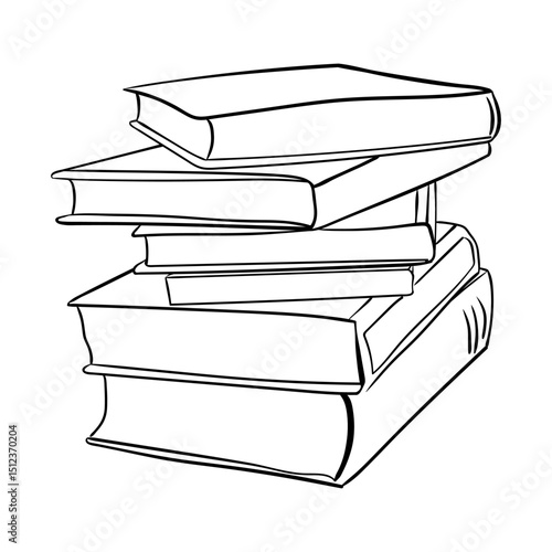 A stack of colorful books for studying or reading. Vector isolated image for the design of banners, training programs, knowledge day, September 1 and back to school.