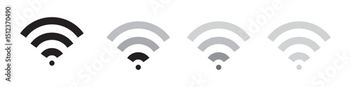 Wifi icon set. Wifi icon set. Wi-Fi icons set and stock vector illustration. wifi symbol. wifeless simple icons vector. wifi icon sheet, vector wifi icon image.