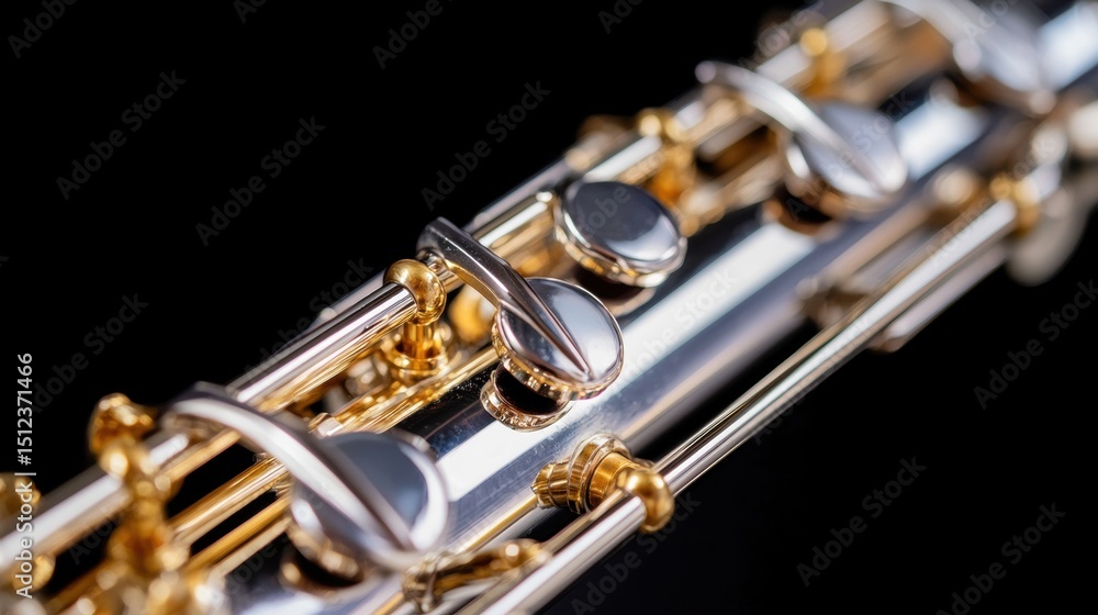 Fototapeta premium A close-up view of a silver and gold saxophone.