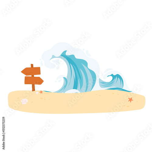 vector illustration of a beach