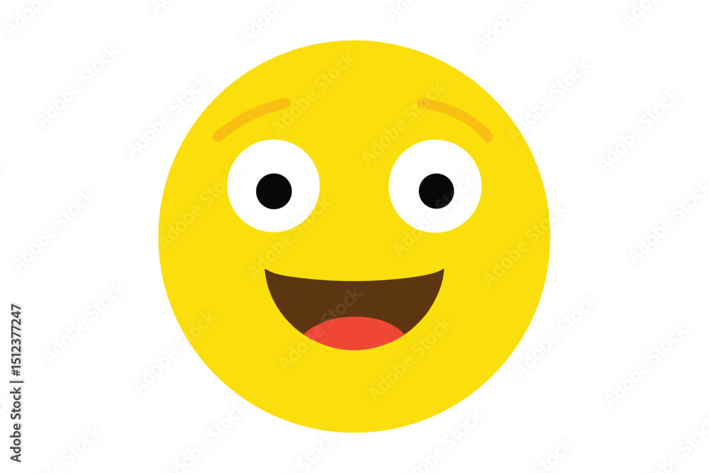 Fototapeta premium Yellow emoji with upward rolling eyes vector illustration