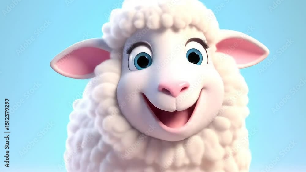 Cartoon sheep face close-up Cartoon sheep face close-up