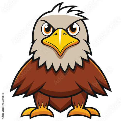 Fierce bald eagle vector illustration for patriotic themes, sports team mascots, USA designs, and educational animal content