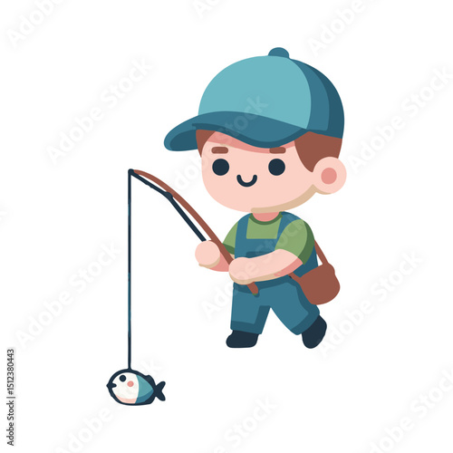 illustration design of a fisherman fishing