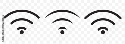 Free wifi connection icon set. Wireless symbol collection. no wifi sign on Transparent background symbol design. Remote internet access collection. EPS 10.