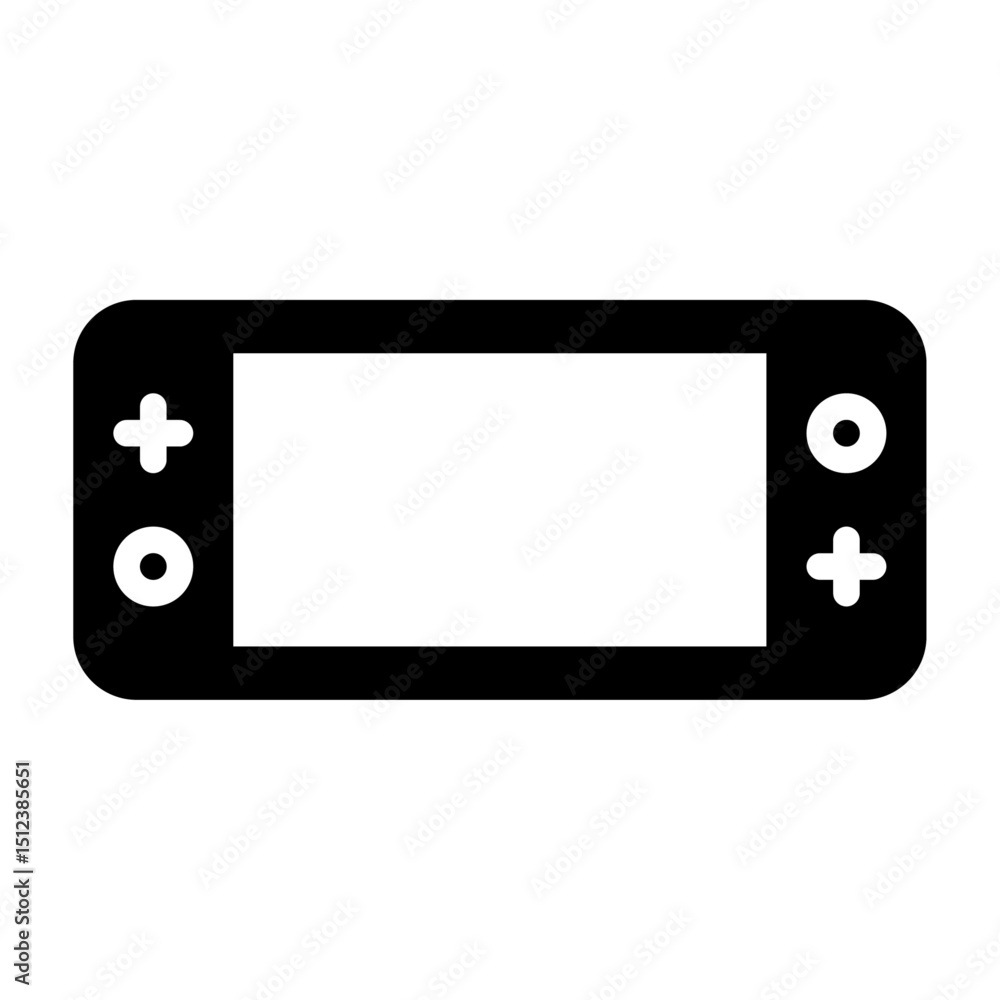 Game Console glyph icon. gaming black Solid line illustration Game Console glyph icon. gaming black Solid line illustration