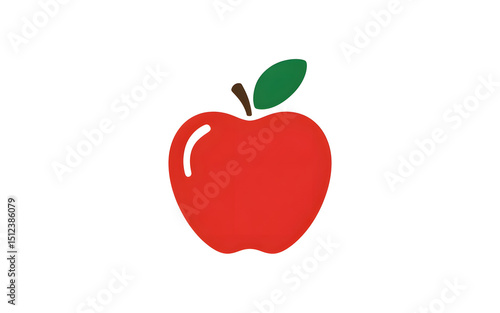 red apple on white background