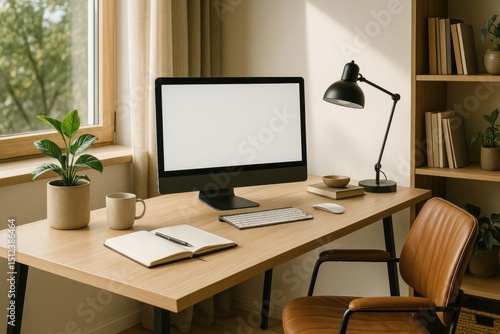 Wallpaper Mural Minimalist workspace with natural light. Torontodigital.ca