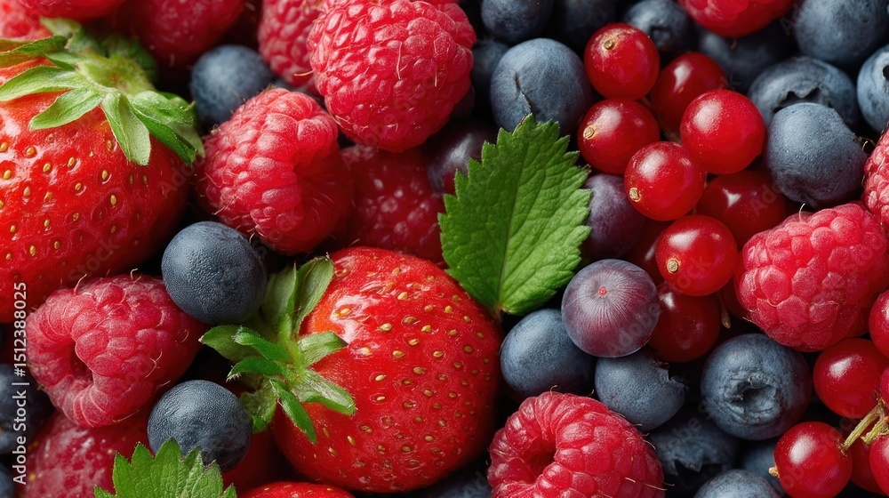 Obraz premium A Close-Up of Fresh Summer Berries