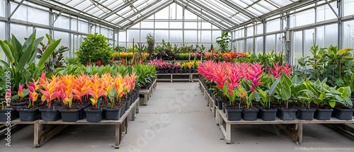 Colorful Plants In A Greenhouse
