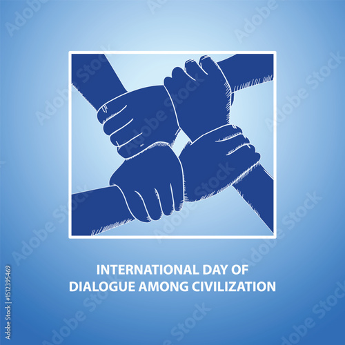 International Day for Dialogue among Civilizations background banner or poster design template. observed every year in June. Holiday concept. Use to any Template, card, poster, placard, template.