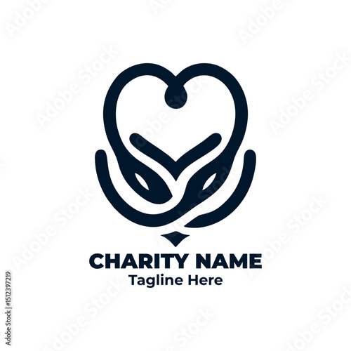 Charity logo design for nonprofit fundraising campaign donation drive public support giving back kindness act outreach community love rescue service hope and compassion