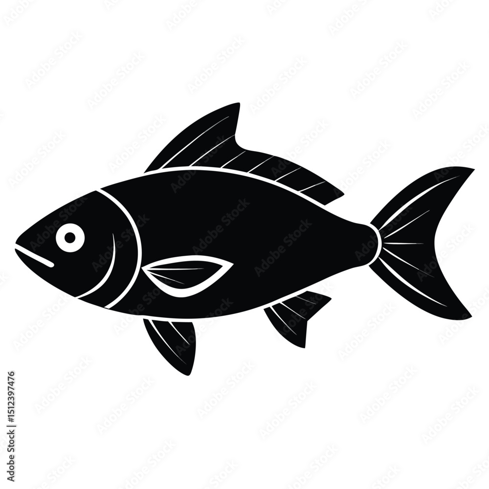 Simple Fish Icon Design for Logo or Graphic Element with Clean Lines and Modern Style Isolated on White Background for Versatile Use Simple Fish Icon Design for Logo or Graphic Element with Clean Lines and Modern Style Isolated on White Background for Versatile Use