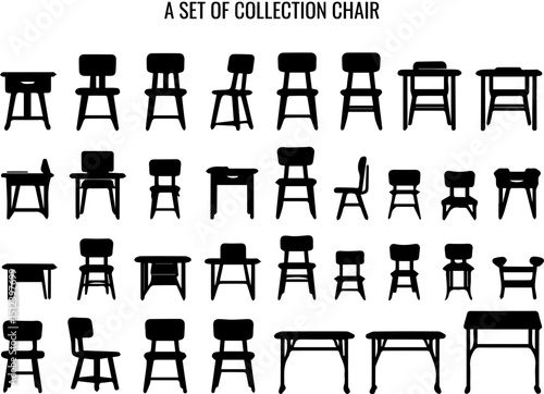 The set of Chair silhouette collection