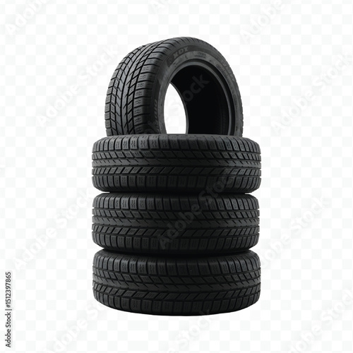 car tires isolated on white