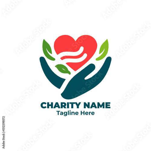 Charity love design for nonprofit outreach vector, donation symbol logo, emotional care support, humanitarian illustration, volunteer kindness campaign for people
