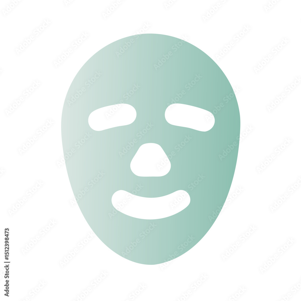 Face mask icon in minimal pastel style in gradient teal turquoise green blue colour Face mask icon in minimal pastel style in gradient teal turquoise green blue colour