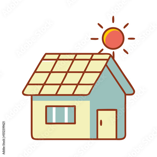 house with a sun icon