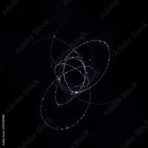 Abstract Visualization of Quantum Entanglement in Close-Up with Hard Lighting and Sharp Shadows – High Detail Focus