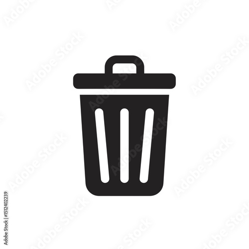 Trash Bin Glyph Icon for Delete and Cleanup Actions