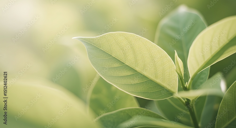 Fototapeta premium Leaf Closeup Green Plant Growth Nature Background