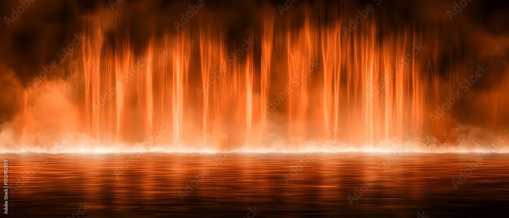Naklejka premium Fiery Orange Columns Abstract Background
