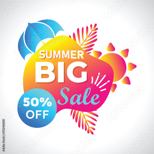 Monsoon Summer Sale, flash sale promotion abstract colorful banner design with 30 percent