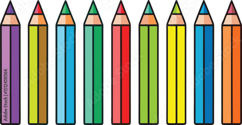Adobe Illustrator Artwork Range of drawing pencils ,Sharpened Pencils, Drawing pencil set

