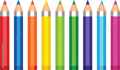 Adobe Illustrator Artwork Range of drawing pencils ,Sharpened Pencils, Drawing pencil set

