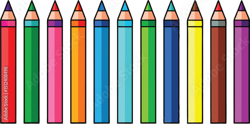 Adobe Illustrator Artwork Range of drawing pencils ,Sharpened Pencils, Drawing pencil set

