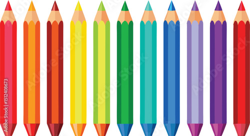 Adobe Illustrator Artwork Range of drawing pencils ,Sharpened Pencils, Drawing pencil set

