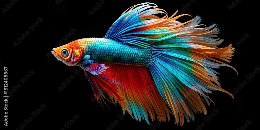 Fototapeta premium Stunning Betta Fish with Flowing Fins