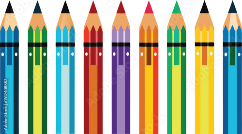 Adobe Illustrator Artwork Range of drawing pencils ,Sharpened Pencils, Drawing pencil set

