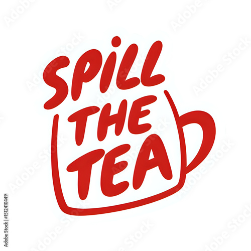 Spill the tea graphic design vector illustration gossip and secrets art on transparent background