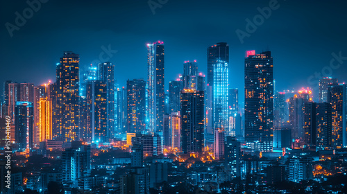 Wallpaper Mural view of buildings at night Torontodigital.ca