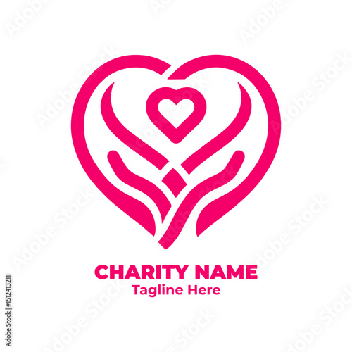 Charity and donation design for nonprofit logo, emotional care illustration, helping hand icon, humanitarian aid campaign, social support for volunteer outreach project