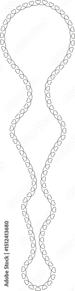 Obraz premium Curved shape with connected heart outlines forming an organic shape with drifting elements and smooth flow.