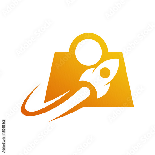 E-commerce Shopping Bag Logo: Online Retail Vector Design