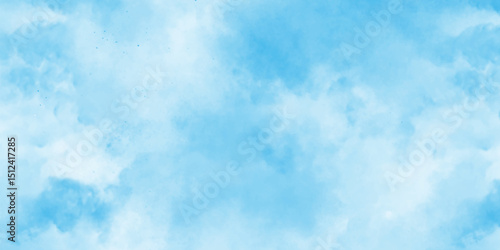 abstract beautiful sky light background with white clouds,Light blue watercolor texture background, Aquarelle paint paper textured canvas element for texture, modern and paper texture design with sky.