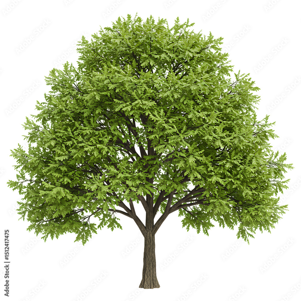 Obraz premium Realistic Green Tree Isolated on Transparent Background